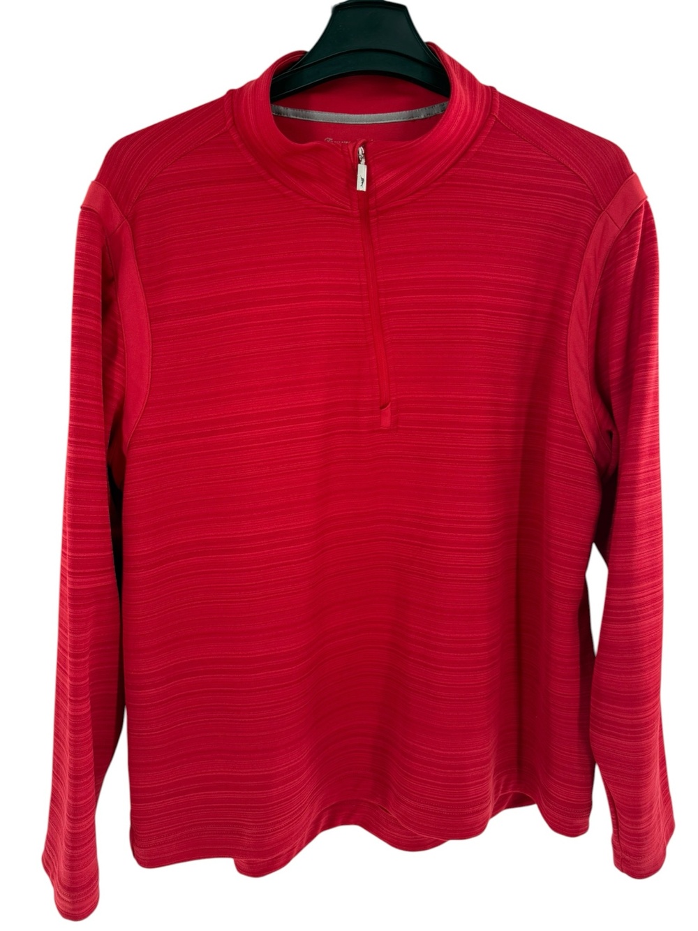 Tommy Bahama Pullover Men XL Red IslandZone Tidal Striped 1/2 Zip Sweatshirt
